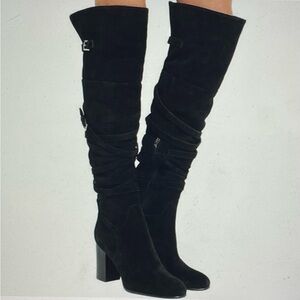 Sam Edelman boots thigh high Sable suede black sz 6